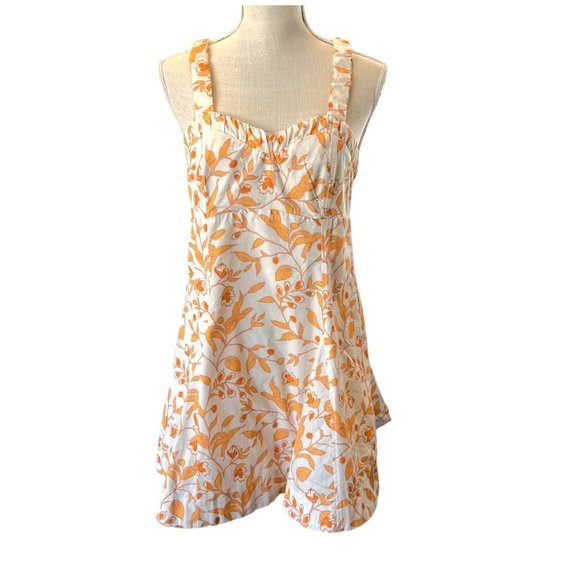 Maeve Dresses & Skirts - NWT Maeve Anthropologie Orange White Flora Print Sweetheart Fit Flare Short Dres